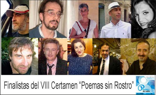 finalistas de esta octava edición del certamen “Poemas sin Rostro”