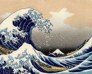 La gran ola en Kanagawa del pintor Hokusai. 