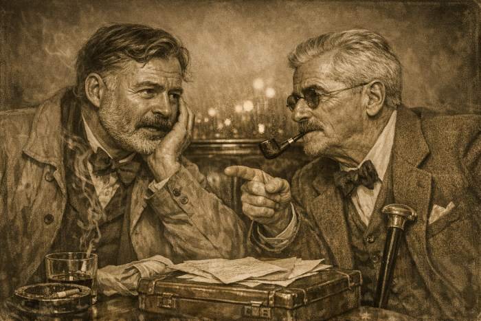 Ernest Hemingway y William Faulkner