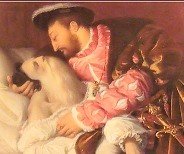 Jean A.D. Ingres “Muerte de Leonardo abrazado por del rey Francisco I” (detalle)